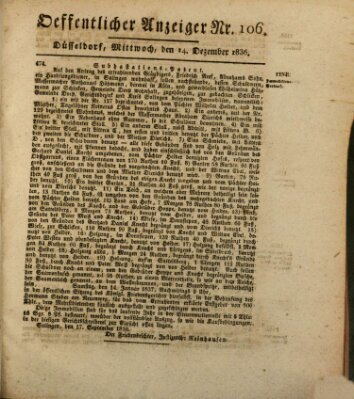 Amtsblatt für den Regierungsbezirk Düsseldorf Mittwoch 14. Dezember 1836