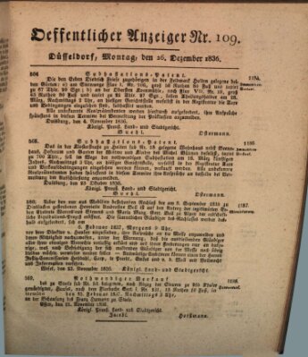 Amtsblatt für den Regierungsbezirk Düsseldorf Montag 26. Dezember 1836