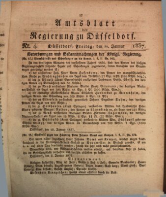 Amtsblatt für den Regierungsbezirk Düsseldorf Freitag 20. Januar 1837