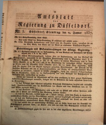 Amtsblatt für den Regierungsbezirk Düsseldorf Dienstag 24. Januar 1837