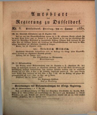 Amtsblatt für den Regierungsbezirk Düsseldorf Freitag 27. Januar 1837