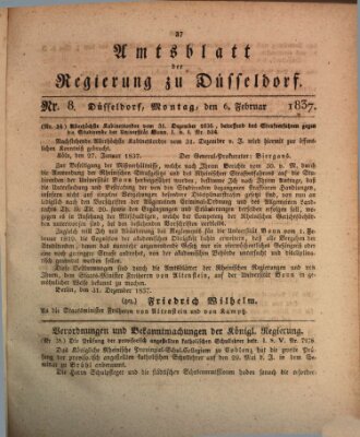 Amtsblatt für den Regierungsbezirk Düsseldorf Montag 6. Februar 1837