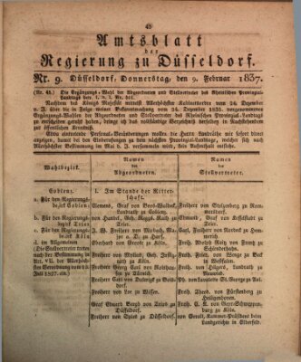 Amtsblatt für den Regierungsbezirk Düsseldorf Donnerstag 9. Februar 1837