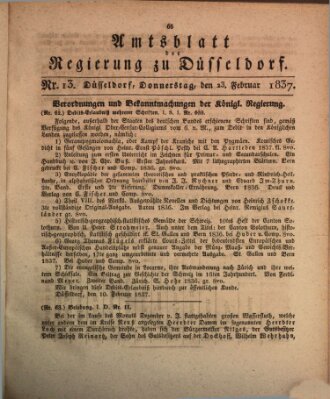 Amtsblatt für den Regierungsbezirk Düsseldorf Donnerstag 23. Februar 1837