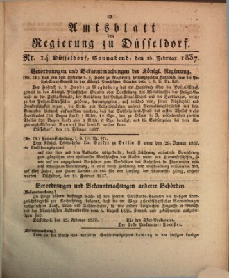 Amtsblatt für den Regierungsbezirk Düsseldorf Samstag 25. Februar 1837