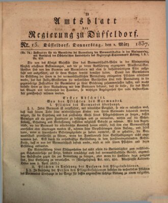 Amtsblatt für den Regierungsbezirk Düsseldorf Donnerstag 2. März 1837