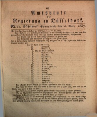 Amtsblatt für den Regierungsbezirk Düsseldorf Samstag 25. März 1837