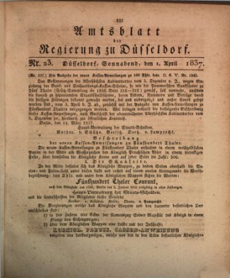 Amtsblatt für den Regierungsbezirk Düsseldorf Samstag 1. April 1837