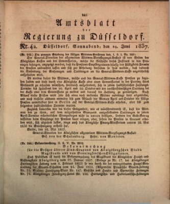 Amtsblatt für den Regierungsbezirk Düsseldorf Samstag 24. Juni 1837