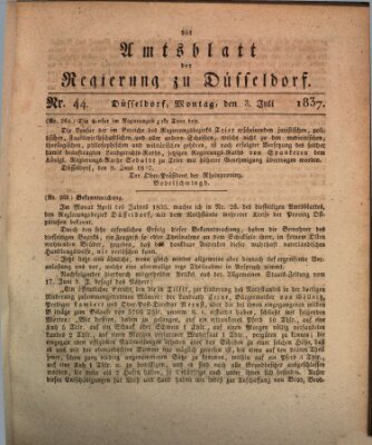 Amtsblatt für den Regierungsbezirk Düsseldorf Montag 3. Juli 1837