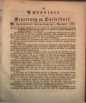 Amtsblatt für den Regierungsbezirk Düsseldorf Donnerstag 7. September 1837