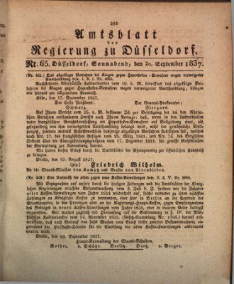 Amtsblatt für den Regierungsbezirk Düsseldorf Samstag 30. September 1837