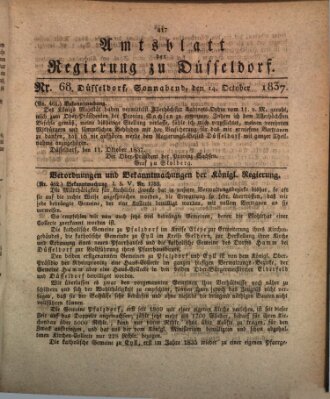 Amtsblatt für den Regierungsbezirk Düsseldorf Samstag 14. Oktober 1837