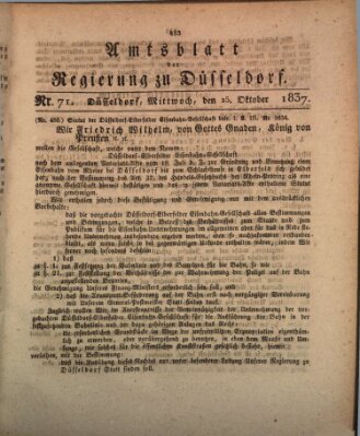 Amtsblatt für den Regierungsbezirk Düsseldorf Mittwoch 25. Oktober 1837