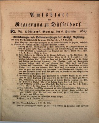 Amtsblatt für den Regierungsbezirk Düsseldorf Montag 18. Dezember 1837