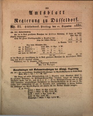 Amtsblatt für den Regierungsbezirk Düsseldorf Freitag 22. Dezember 1837