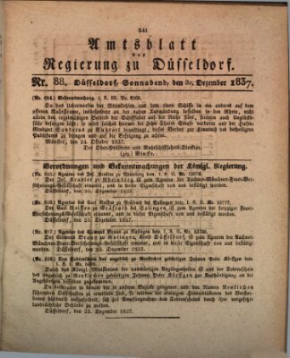 Amtsblatt für den Regierungsbezirk Düsseldorf Saturday 30. December 1837