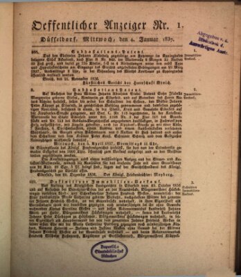 Amtsblatt für den Regierungsbezirk Düsseldorf Mittwoch 4. Januar 1837