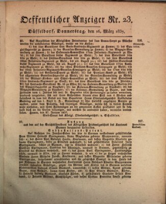 Amtsblatt für den Regierungsbezirk Düsseldorf Donnerstag 16. März 1837