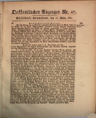 Amtsblatt für den Regierungsbezirk Düsseldorf Samstag 25. März 1837