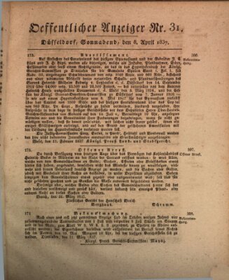 Amtsblatt für den Regierungsbezirk Düsseldorf Samstag 8. April 1837