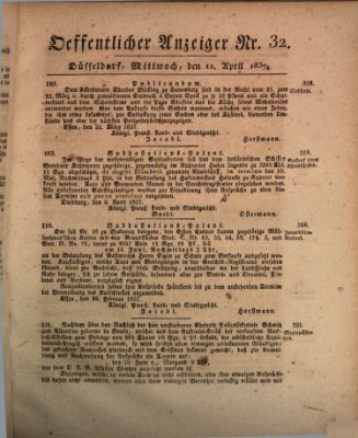 Amtsblatt für den Regierungsbezirk Düsseldorf Mittwoch 12. April 1837