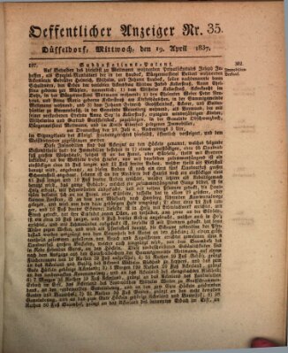 Amtsblatt für den Regierungsbezirk Düsseldorf Mittwoch 19. April 1837