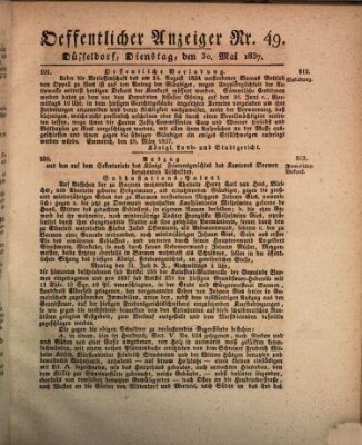 Amtsblatt für den Regierungsbezirk Düsseldorf Dienstag 30. Mai 1837