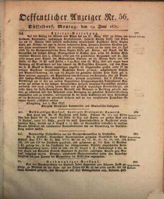 Amtsblatt für den Regierungsbezirk Düsseldorf Montag 19. Juni 1837