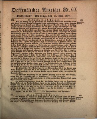 Amtsblatt für den Regierungsbezirk Düsseldorf Montag 10. Juli 1837