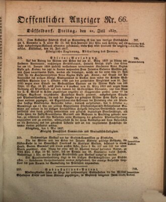 Amtsblatt für den Regierungsbezirk Düsseldorf Freitag 21. Juli 1837