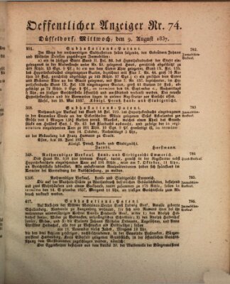 Amtsblatt für den Regierungsbezirk Düsseldorf Mittwoch 9. August 1837