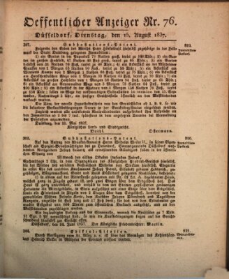 Amtsblatt für den Regierungsbezirk Düsseldorf Dienstag 15. August 1837