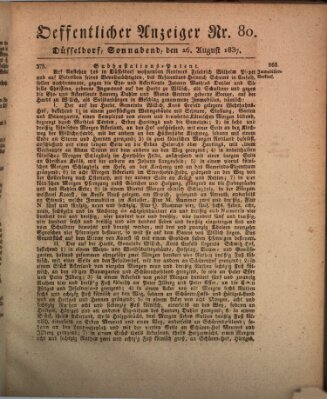 Amtsblatt für den Regierungsbezirk Düsseldorf Samstag 26. August 1837