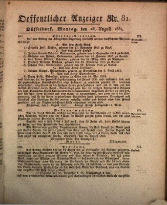 Amtsblatt für den Regierungsbezirk Düsseldorf Montag 28. August 1837