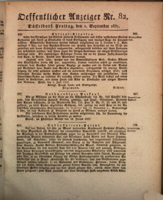 Amtsblatt für den Regierungsbezirk Düsseldorf Freitag 1. September 1837