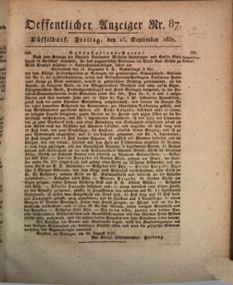 Amtsblatt für den Regierungsbezirk Düsseldorf Freitag 15. September 1837