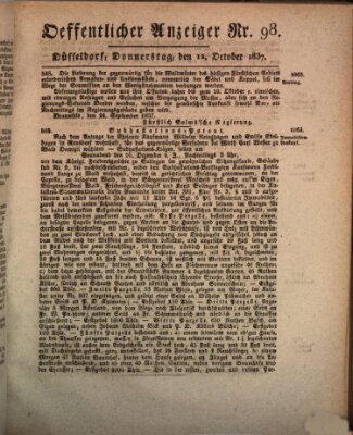 Amtsblatt für den Regierungsbezirk Düsseldorf Donnerstag 12. Oktober 1837
