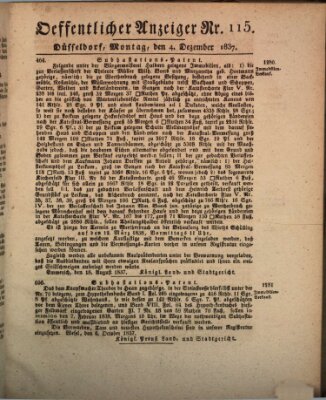 Amtsblatt für den Regierungsbezirk Düsseldorf Montag 4. Dezember 1837