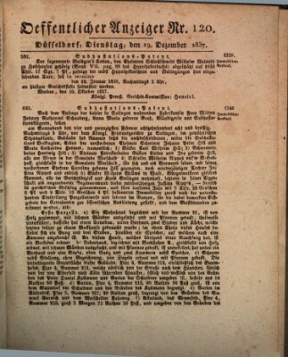 Amtsblatt für den Regierungsbezirk Düsseldorf Dienstag 19. Dezember 1837