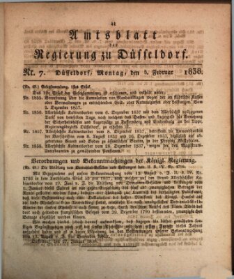 Amtsblatt für den Regierungsbezirk Düsseldorf Montag 5. Februar 1838