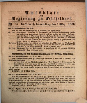 Amtsblatt für den Regierungsbezirk Düsseldorf Donnerstag 8. März 1838