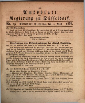 Amtsblatt für den Regierungsbezirk Düsseldorf Dienstag 10. April 1838