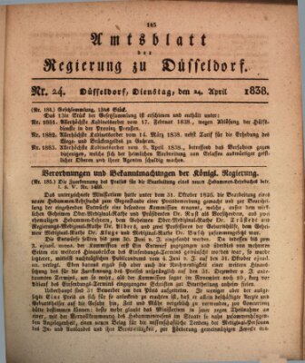 Amtsblatt für den Regierungsbezirk Düsseldorf Dienstag 24. April 1838