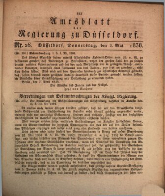 Amtsblatt für den Regierungsbezirk Düsseldorf Donnerstag 3. Mai 1838