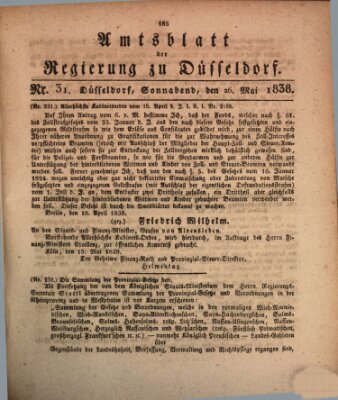 Amtsblatt für den Regierungsbezirk Düsseldorf Samstag 26. Mai 1838