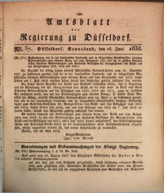 Amtsblatt für den Regierungsbezirk Düsseldorf Samstag 23. Juni 1838