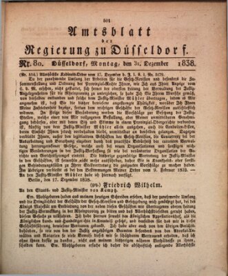 Amtsblatt für den Regierungsbezirk Düsseldorf Montag 31. Dezember 1838