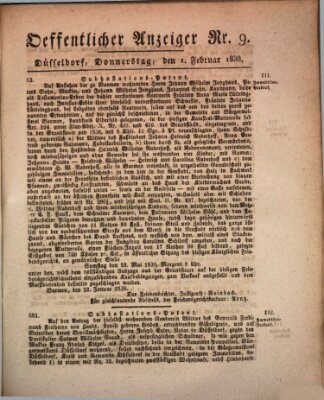 Amtsblatt für den Regierungsbezirk Düsseldorf Donnerstag 1. Februar 1838