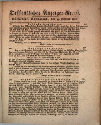 Amtsblatt für den Regierungsbezirk Düsseldorf Samstag 24. Februar 1838